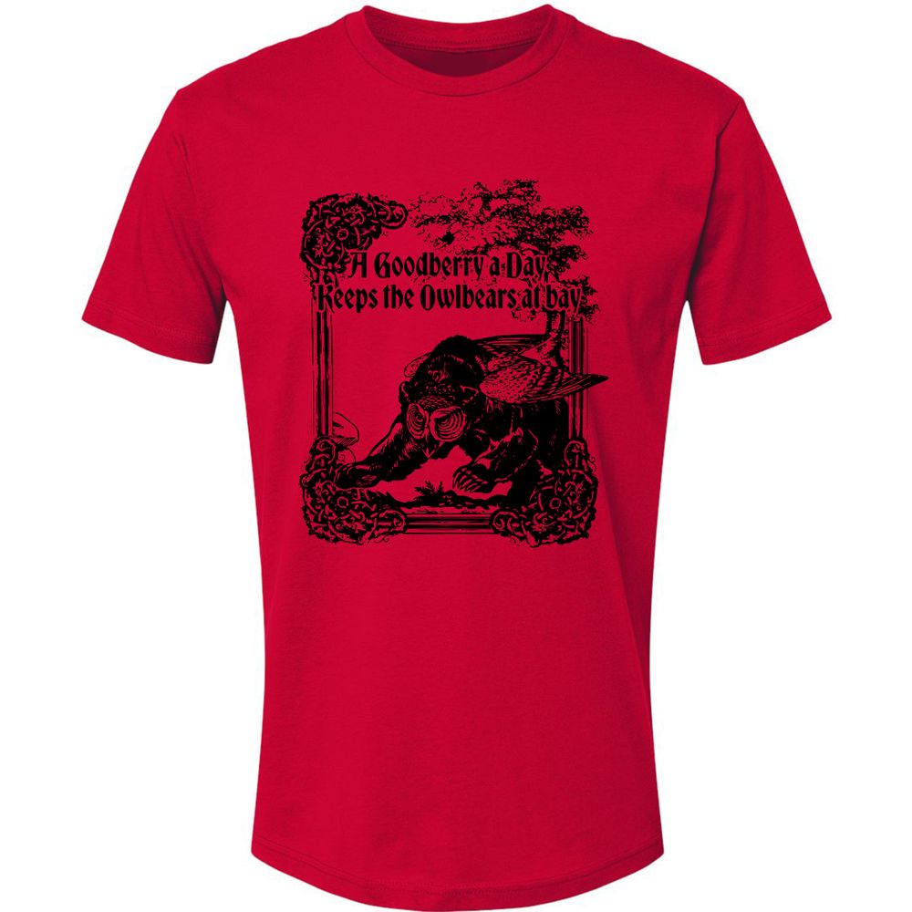 A Goodberry A Day Keeps The Owlbears At Bay Premium Unisex T-Shirt - Red - 6