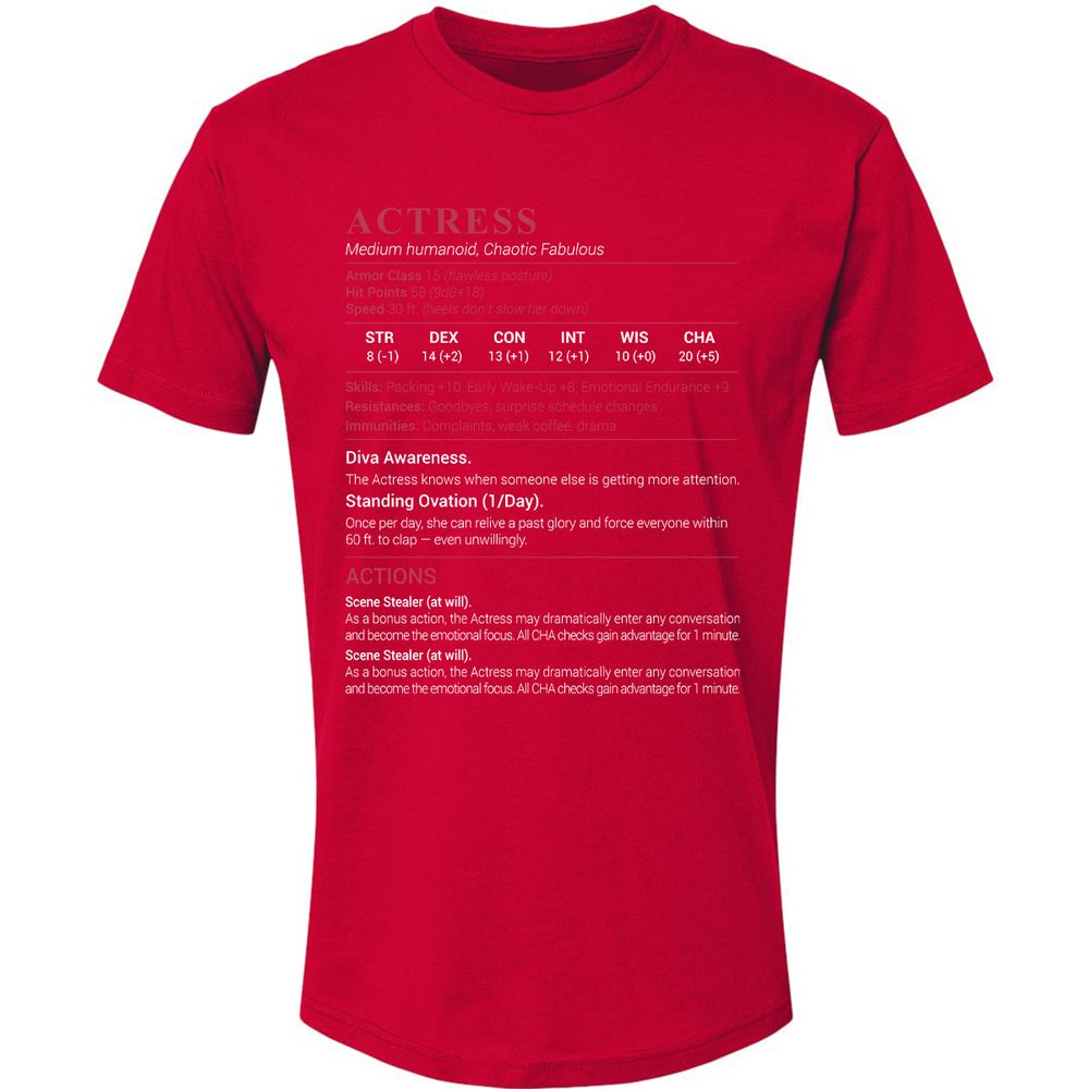Actress Stats Premium Unisex T-Shirt - Red - 6