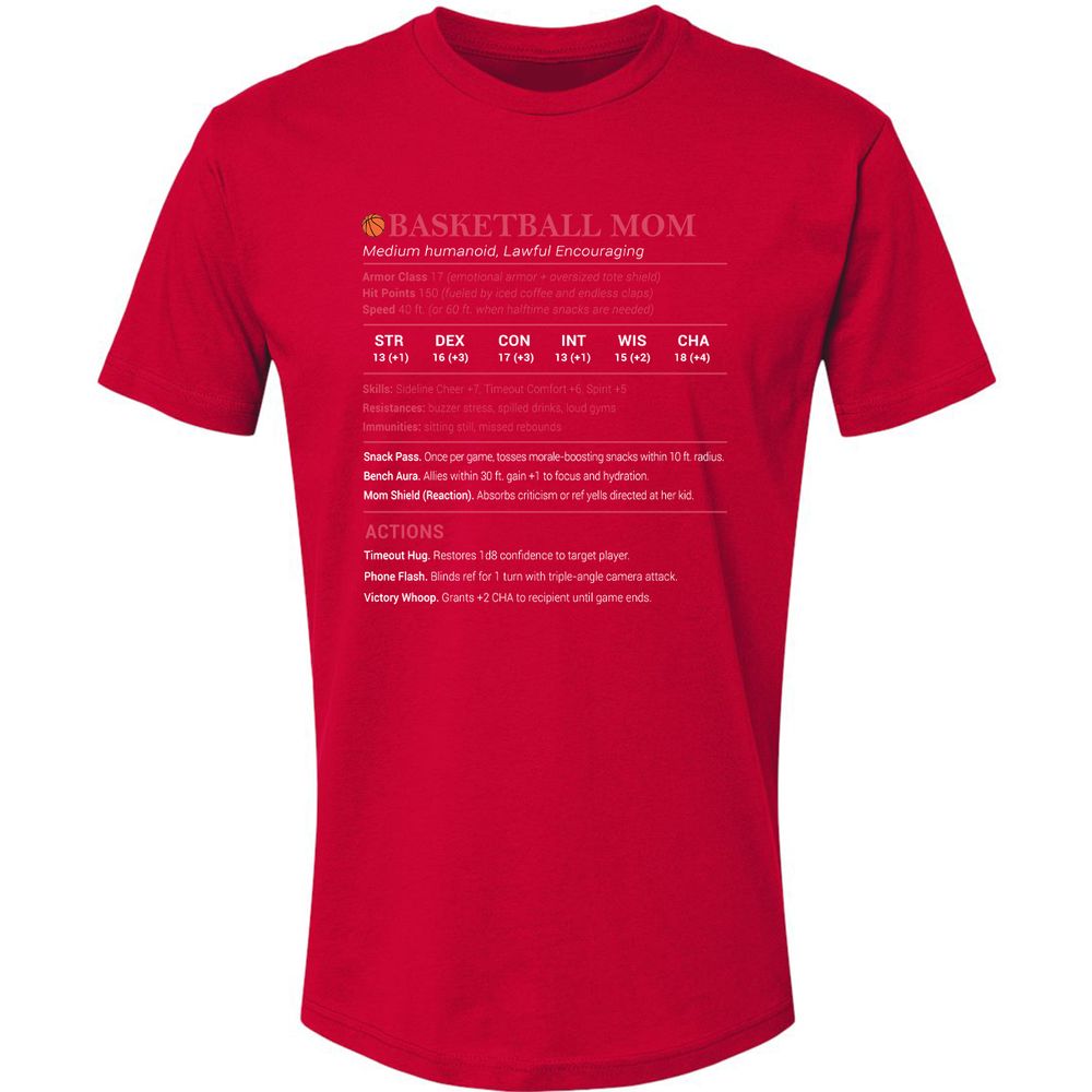 Basketball Mom Premium Unisex T-Shirt - Red - 6