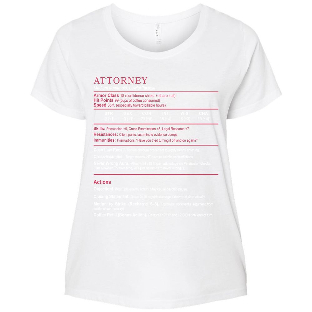 Attorney Ladies Curvy Jersey - White - 6