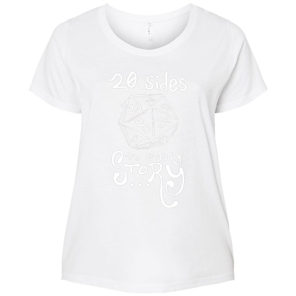 20 Sides to Every Story Ladies Curvy Jersey - White - 6