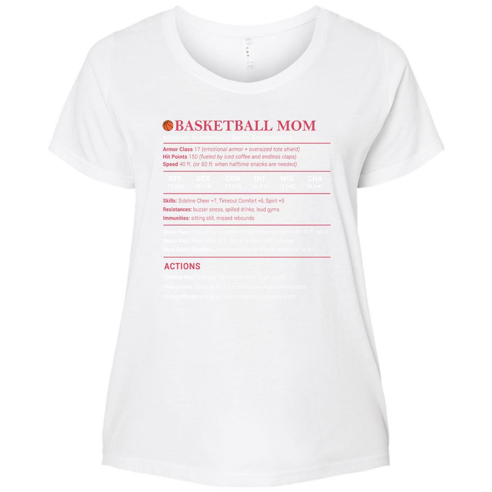 Basketball Mom Ladies Curvy Jersey - White - 6