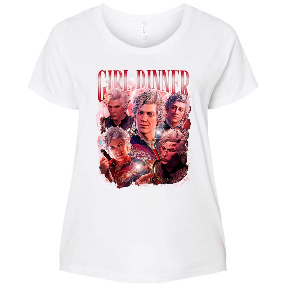 Astarion Girl Dinner Ladies Curvy Jersey - White - 6