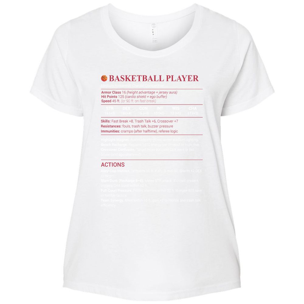 Basketball Player Ladies Curvy Jersey - White - 6