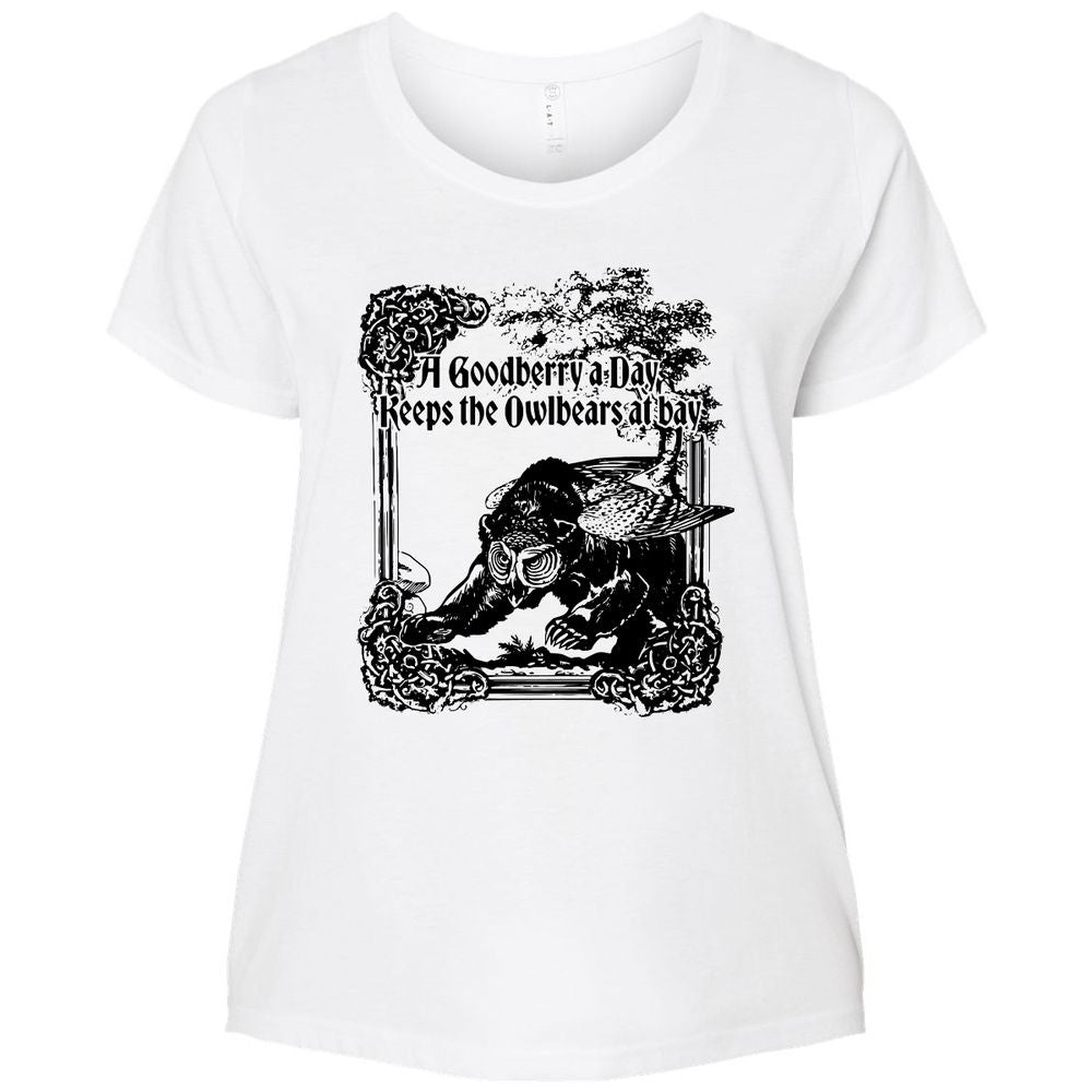 A Goodberry A Day Keeps The Owlbears At Bay Ladies Curvy Jersey - White - 6
