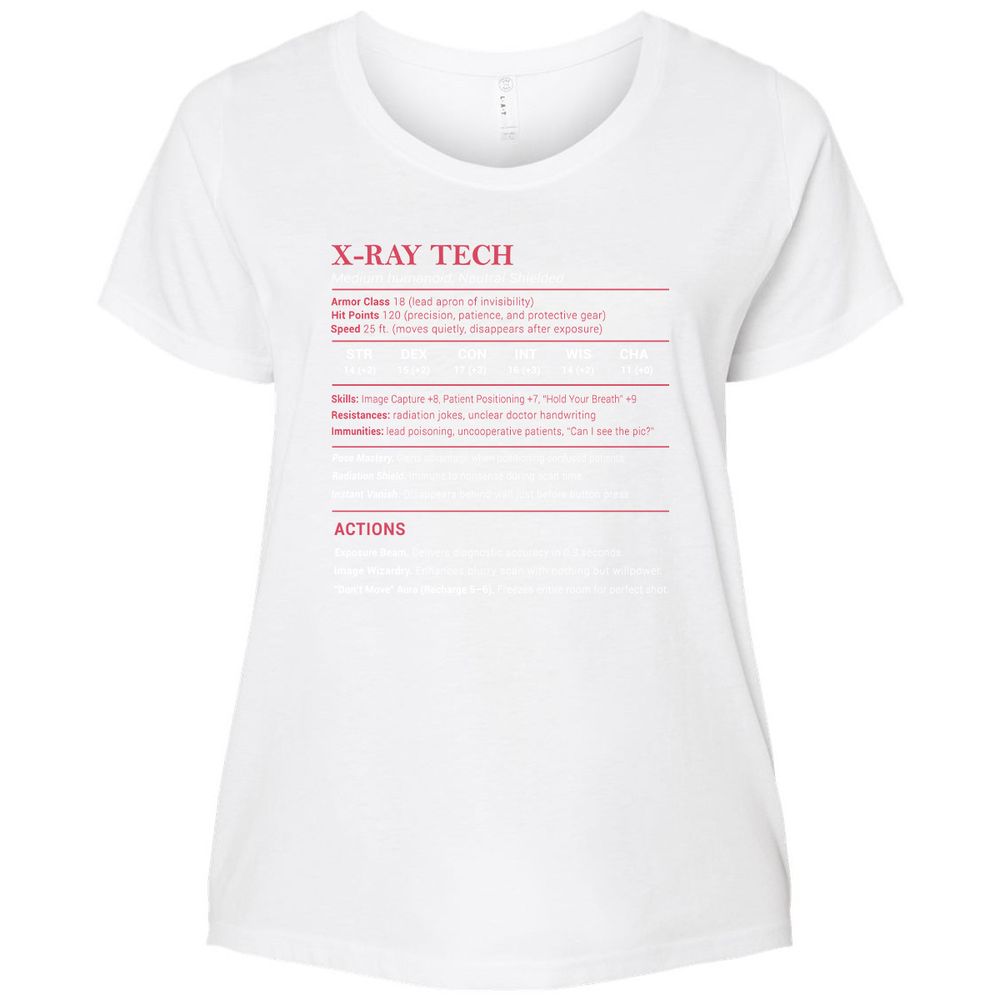 X-ray Tech Stats Ladies Curvy Jersey - White - 6