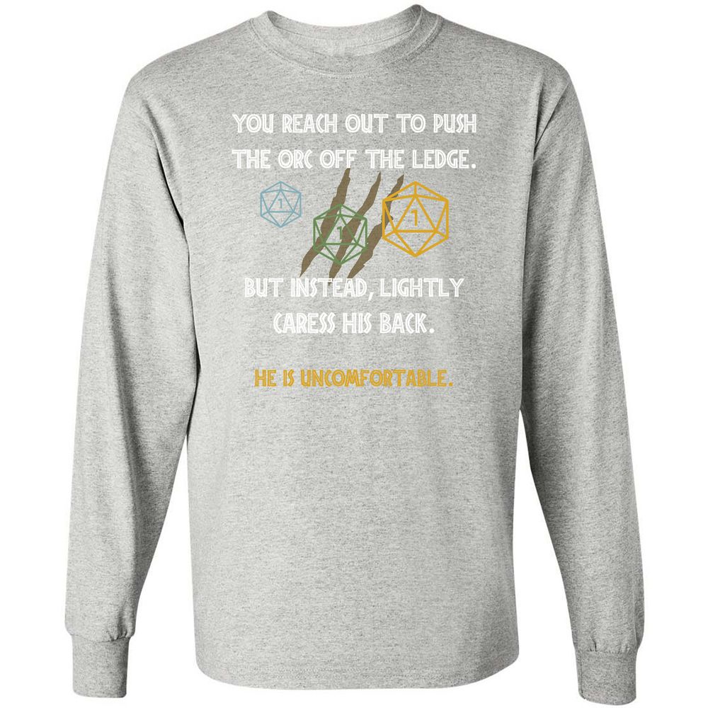 YOU REACH OUT TO PUSH Long Sleeve T-Shirt - Ash - 7