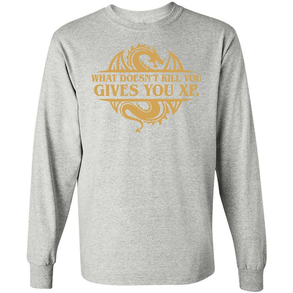 What Doesn't Kill You Gives You XP Long Sleeve T-Shirt - Ash - 7