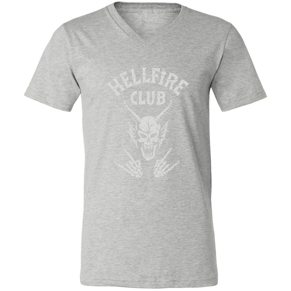 Hellfire Club Unisex V-Neck T-Shirt - Athletic Heather - 7