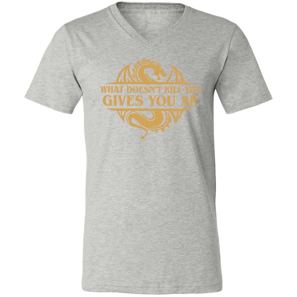 What Doesn't Kill You Gives You XP Unisex V-Neck T-Shirt - Athletic Heather - 7
