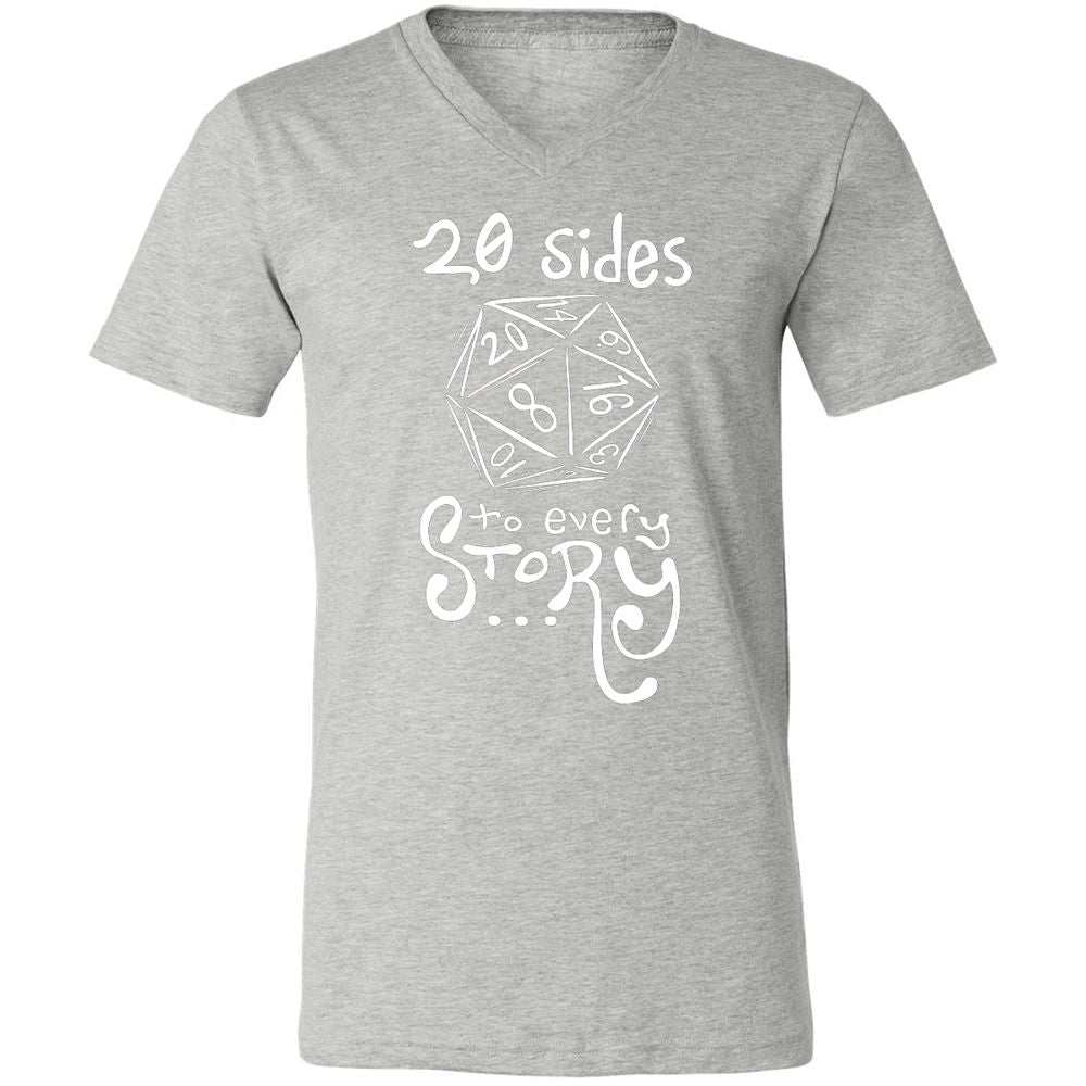 20 Sides to Every Story Unisex V-Neck T-Shirt - Athletic Heather - 7