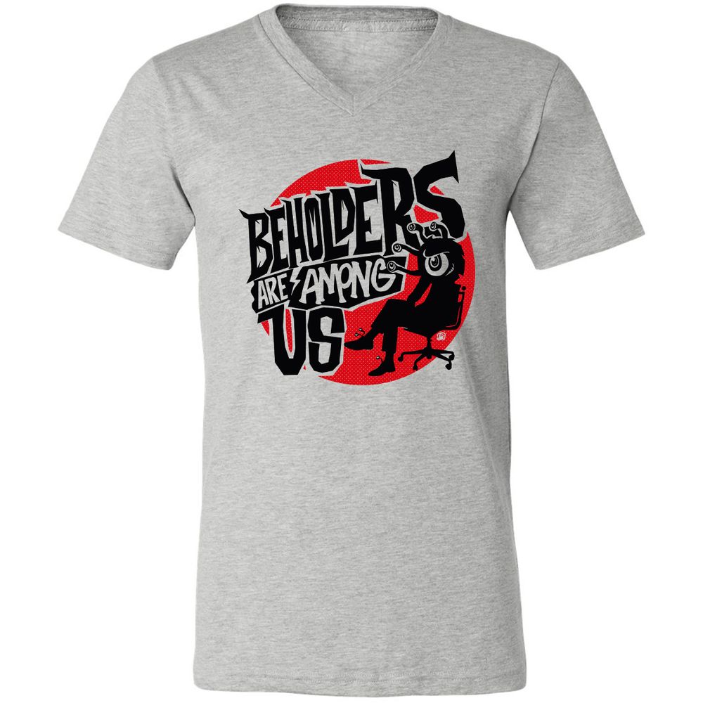 Beholders Are Among Us Unisex V-Neck T-Shirt - Athletic Heather - 7