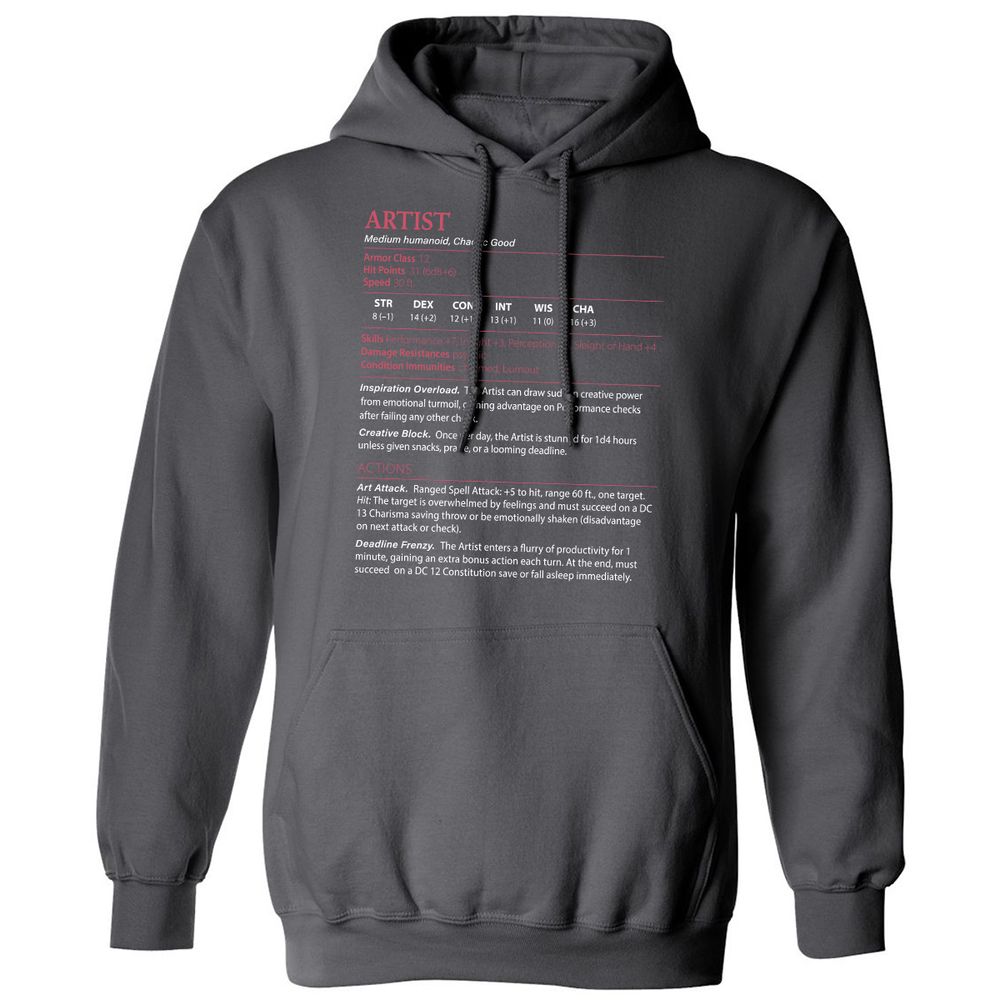 Artist Stats Classic Unisex Hoodie - Charcoal - 7