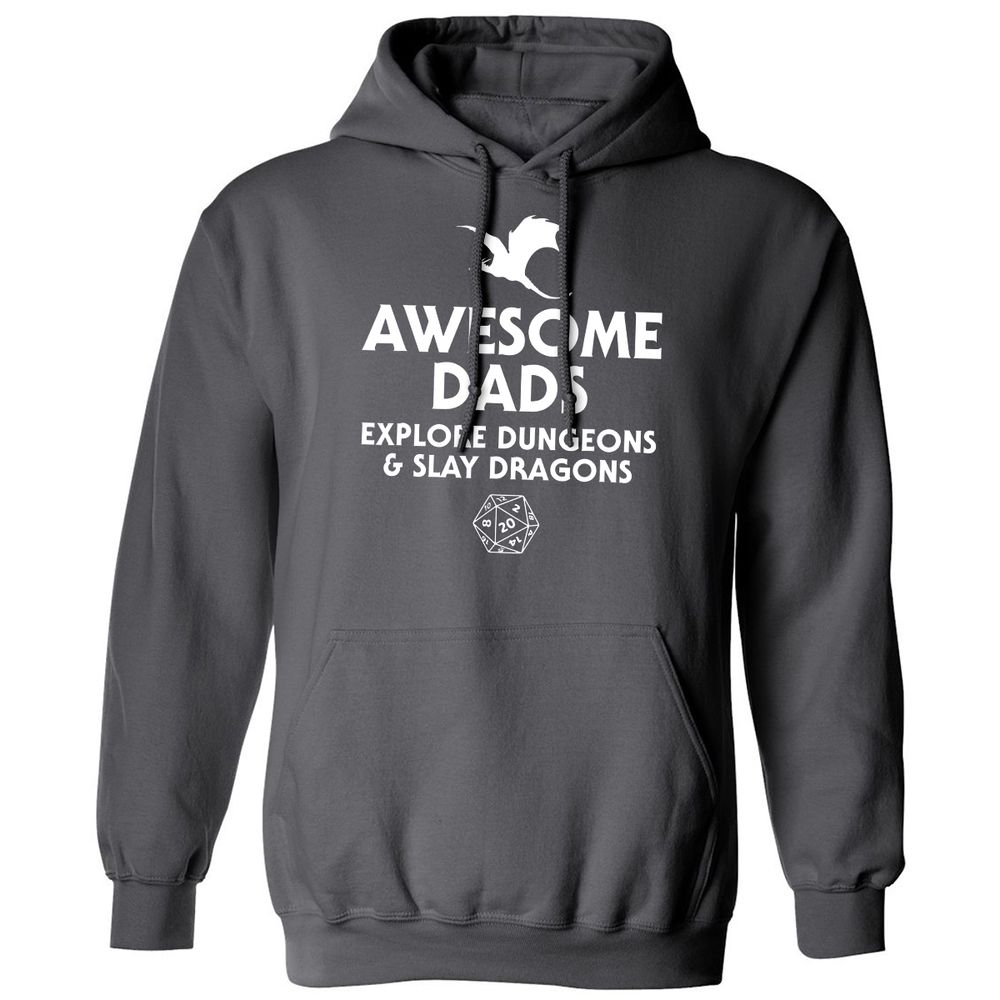 Awesome Dads Slay Dragons Classic Unisex Hoodie - Charcoal - 7