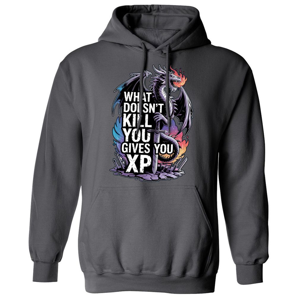 What Doesn't Kill You Dragon Classic Unisex Hoodie - Charcoal - 7