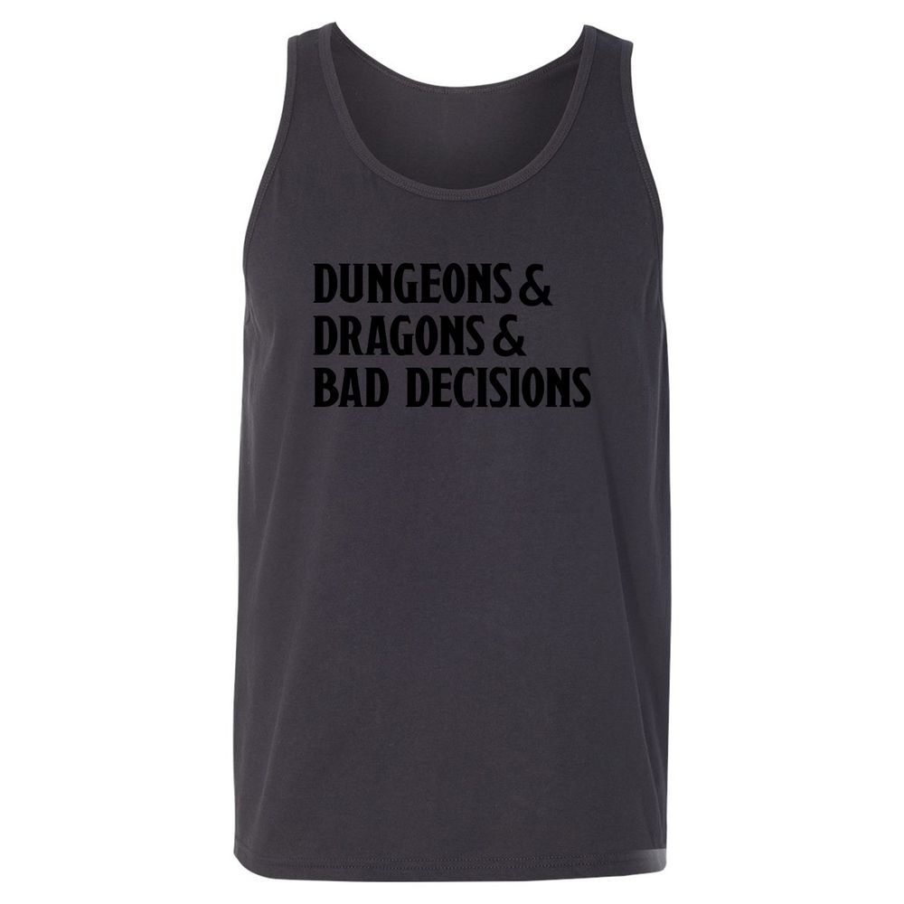 Bad Decisions Unisex Jersey Tank - Dark Grey - 7