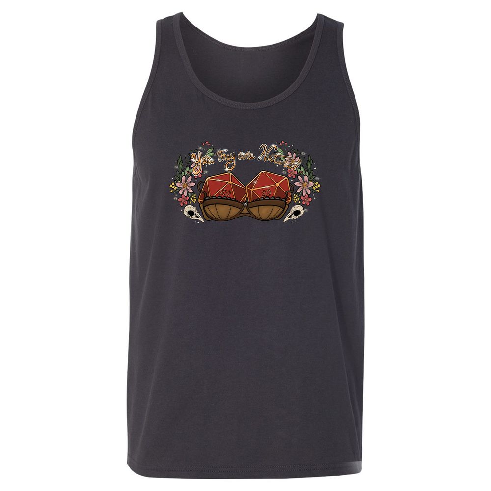 Yes They're Natural Unisex Jersey Tank - Dark Grey - 7