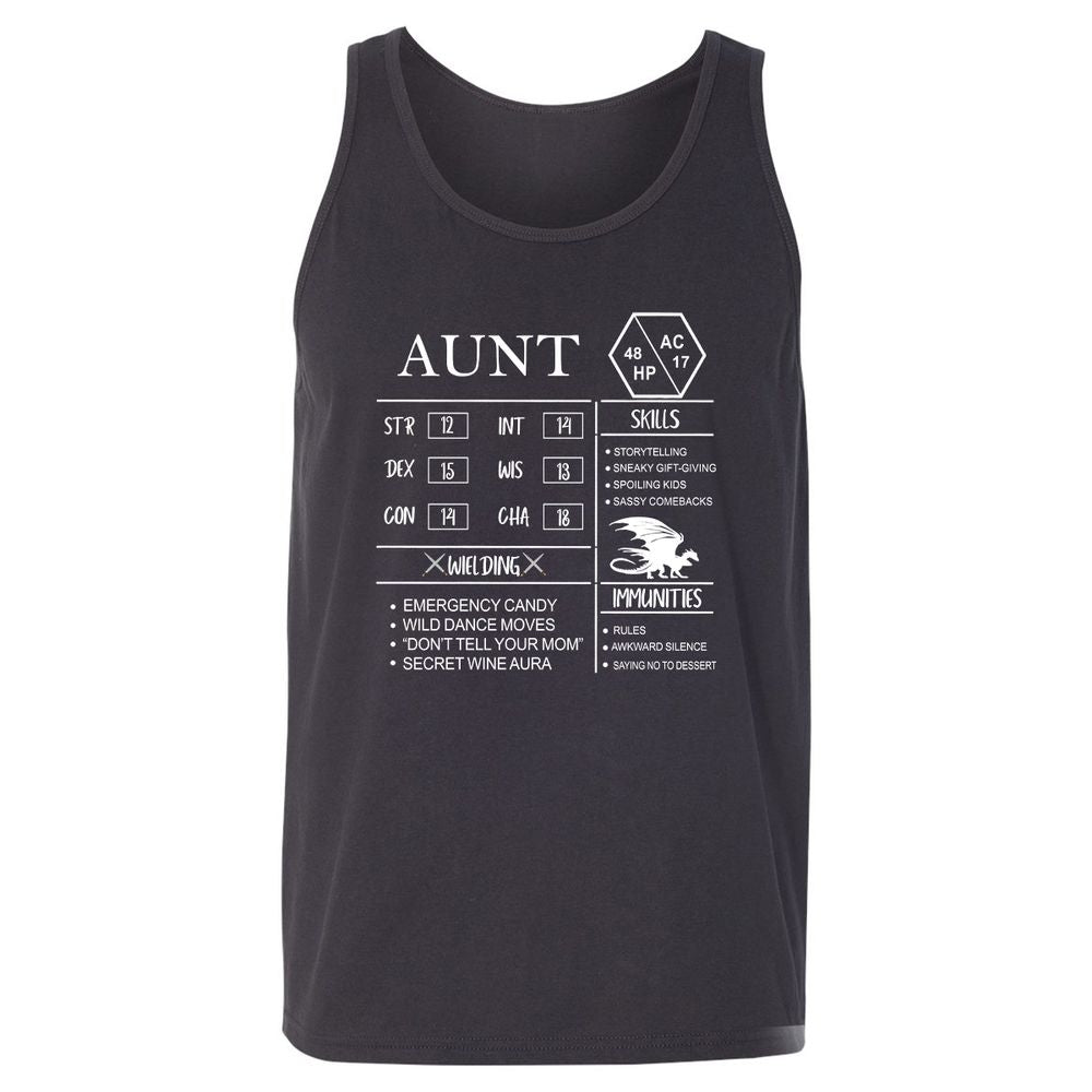 Aunt Stats Unisex Jersey Tank - Dark Grey - 7