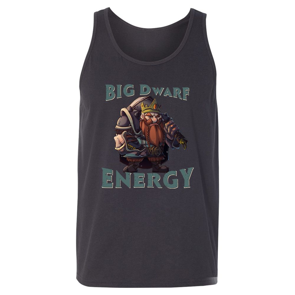 Big Dwarf Energy Unisex Jersey Tank - Dark Grey - 7