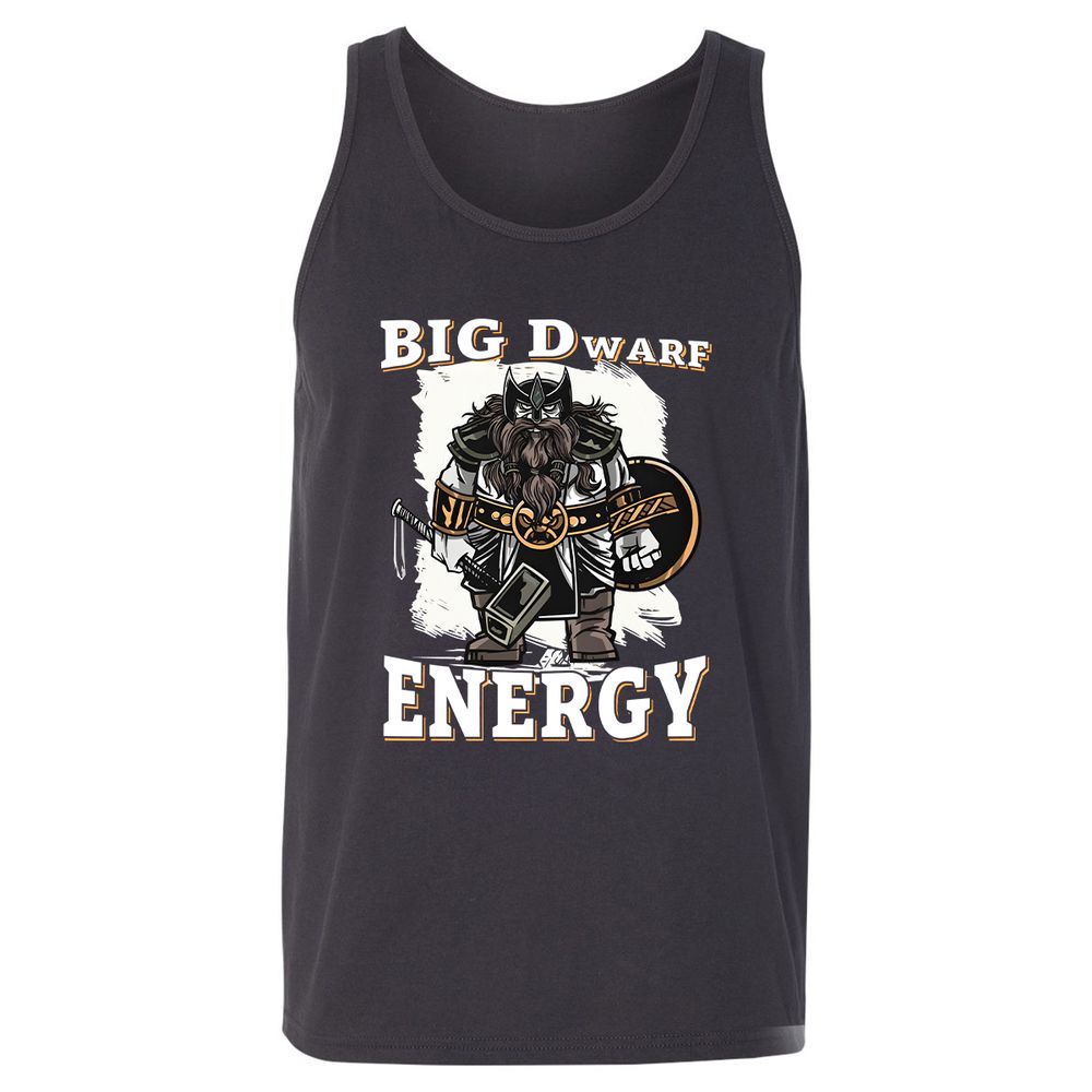 Big Dwarf Energy Unisex Jersey Tank - Dark Grey - 7