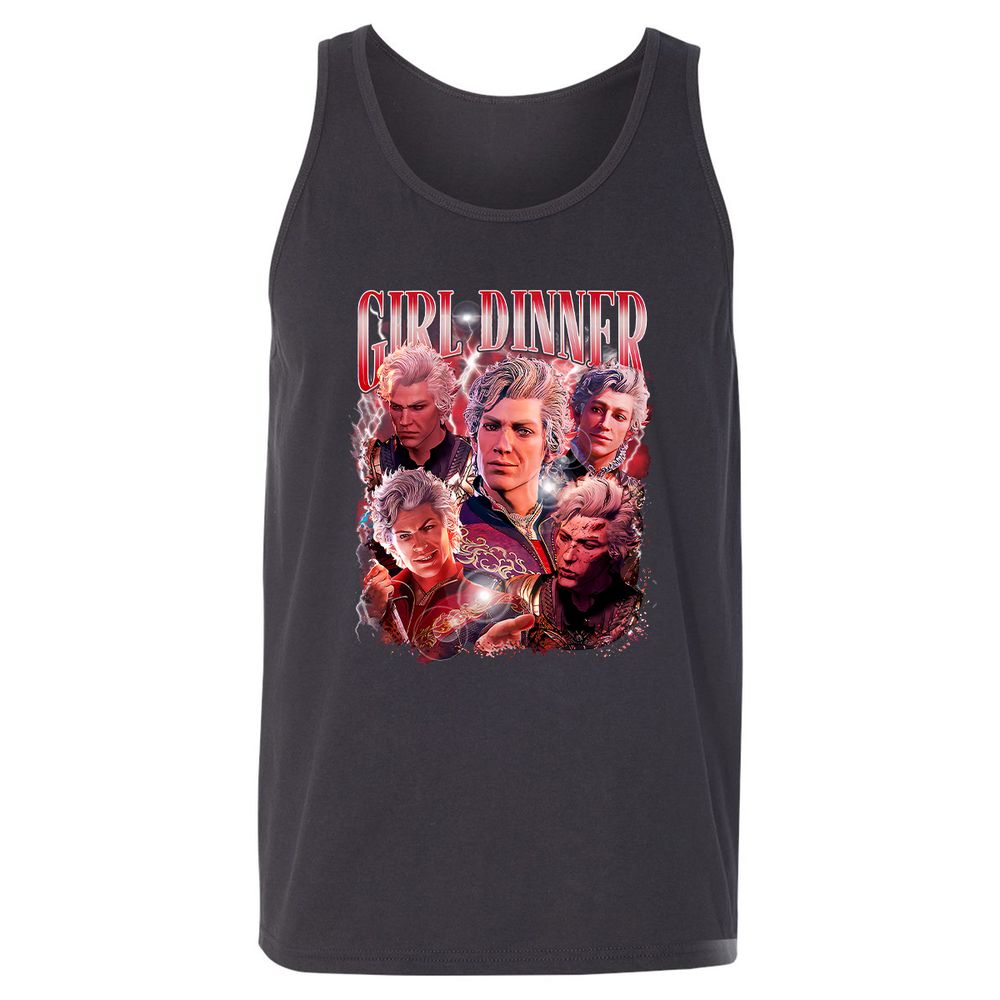 Astarion Girl Dinner Unisex Jersey Tank - Dark Grey - 7