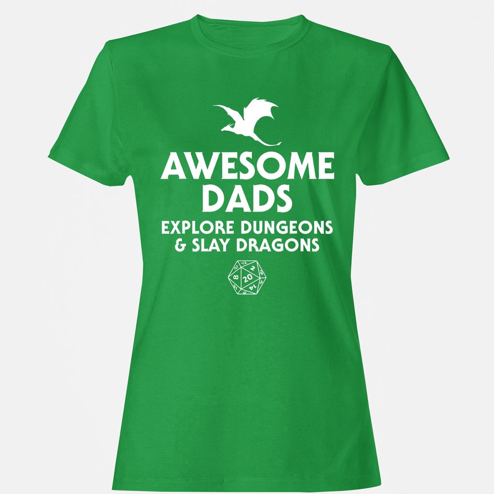 Awesome Dads Slay Dragons Women's T-Shirt - Irish Green - 7