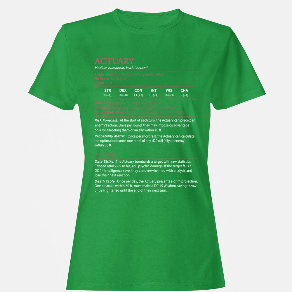 Actuary Stats - Irish Green - 7