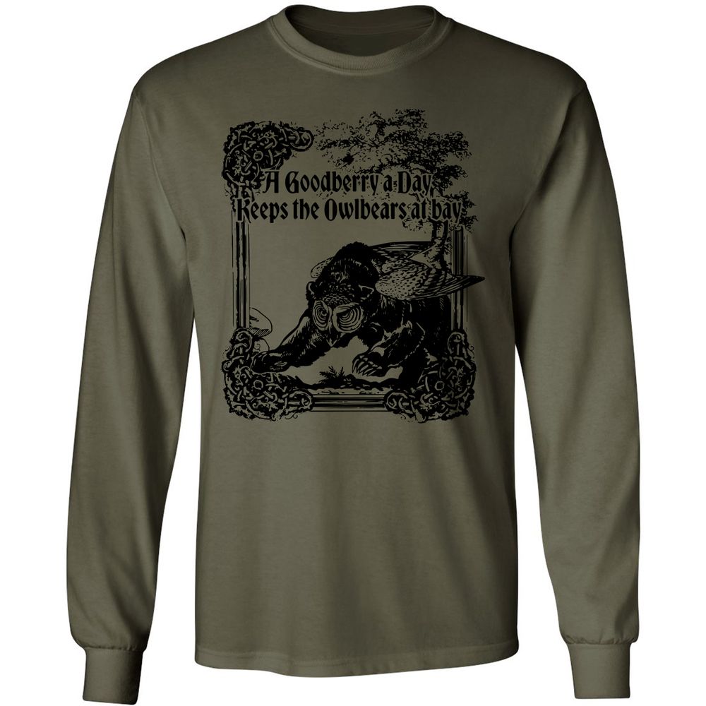 A Goodberry A Day Keeps The Owlbears At Bay Long Sleeve T-Shirt - Military Green - 7