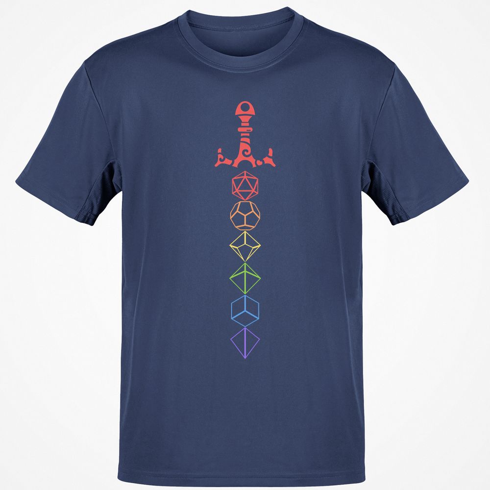 Rainbow Dice Sword LGBT T-Shirt - Navy - 7