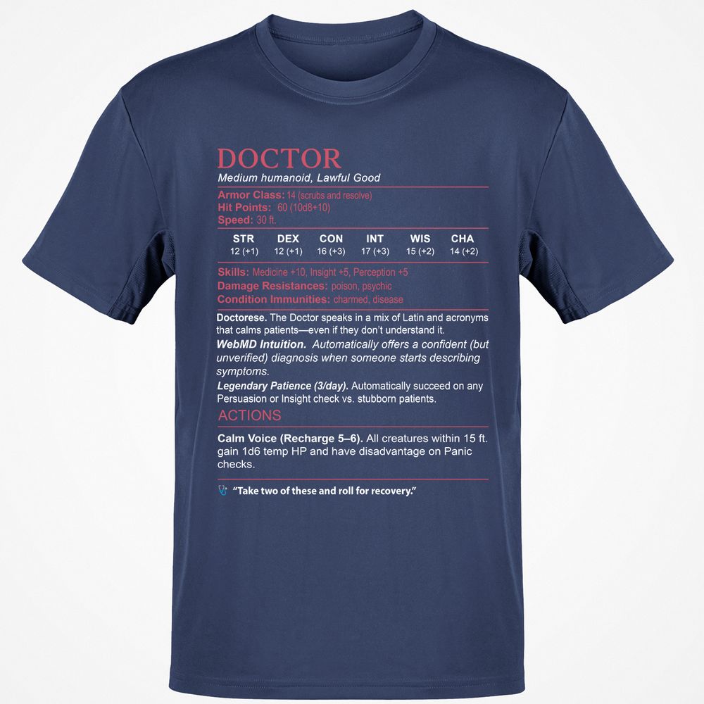 Doctor Stats Classic Unisex T-Shirt - Navy - 7