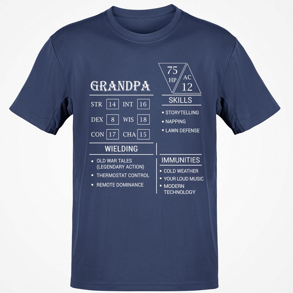 Grandpa Stats Classic Unisex T-Shirt - Navy - 7