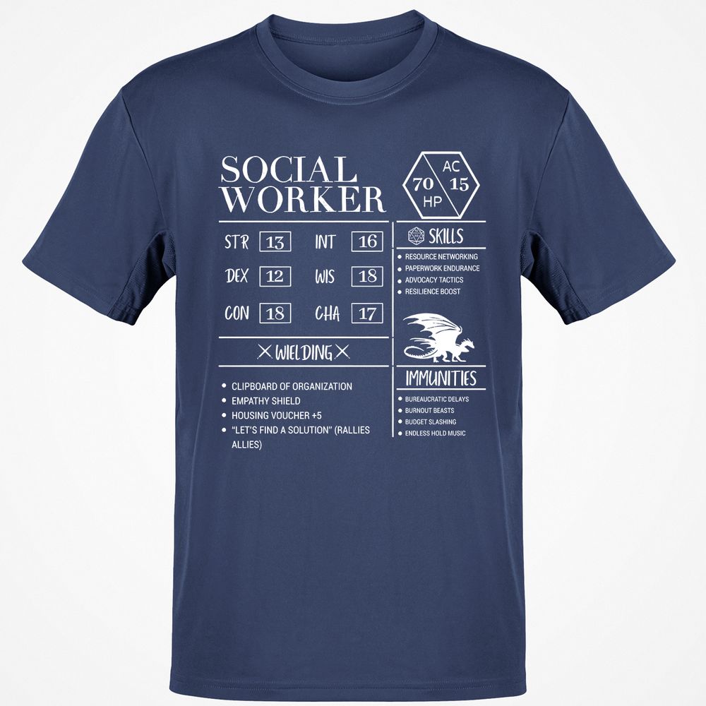 Social Worker New Classic Unisex T-Shirt - Navy - 7