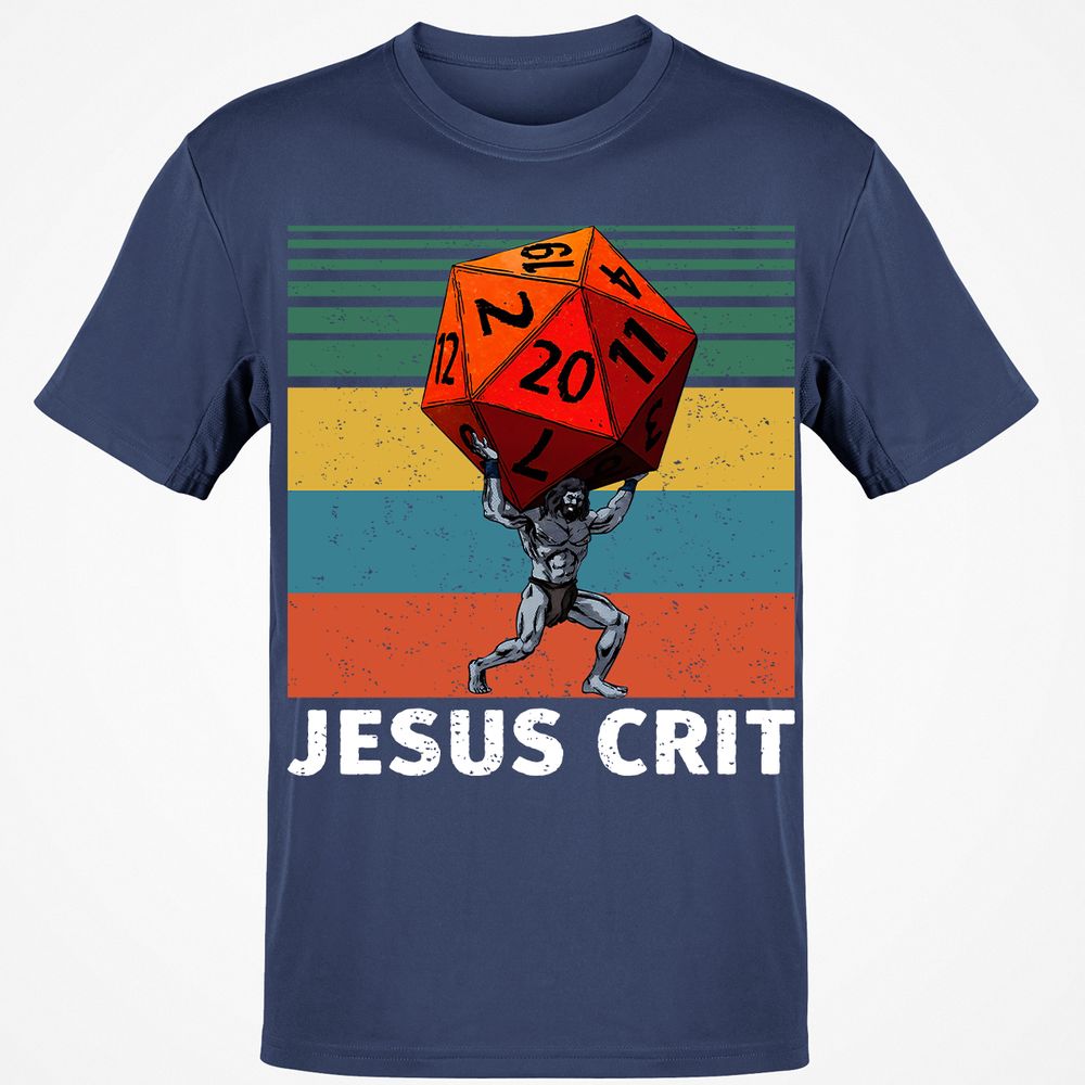 Jesus Crit Classic Unisex T-Shirt - Navy - 7