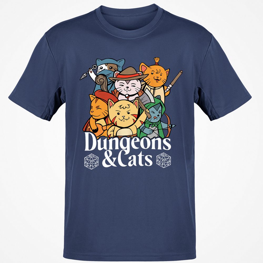 Dungeons & Cats Classic Unisex T-Shirt - Navy - 7