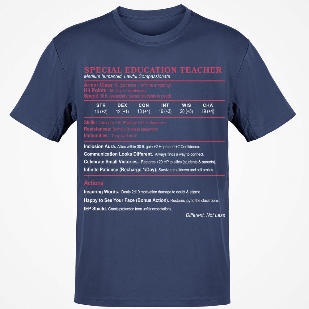 Special Education Teacher Classic Unisex T-Shirt - Navy - 7
