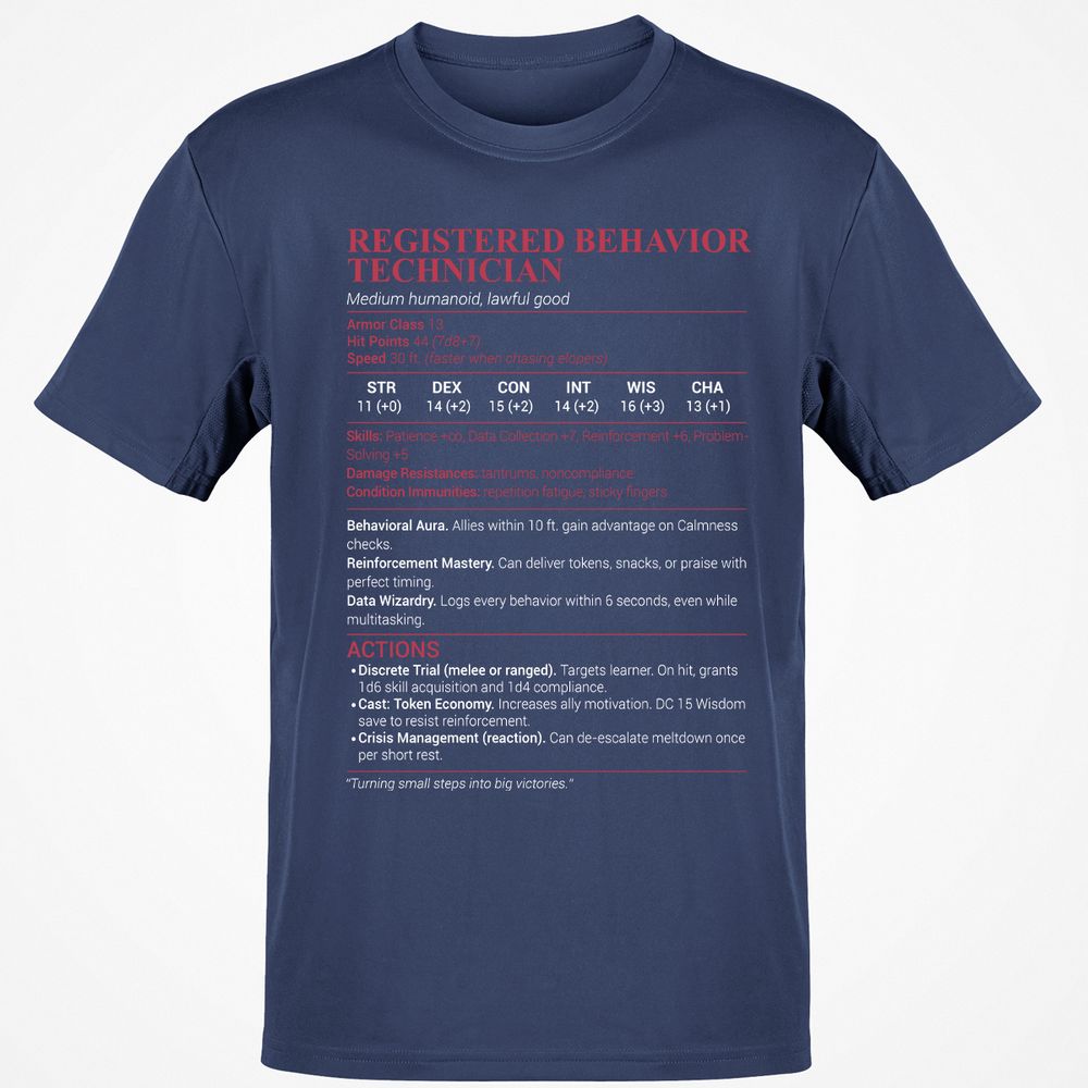 Registered Behavior Technician RBT Classic Unisex T-Shirt - Navy - 7