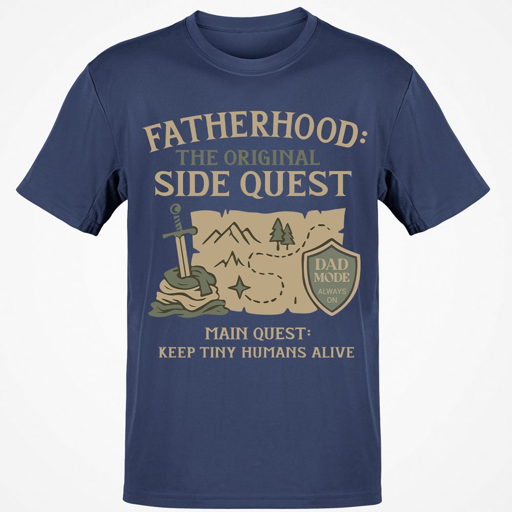 Fatherhood The Original Side Quest Classic Unisex T-Shirt - Navy - 7