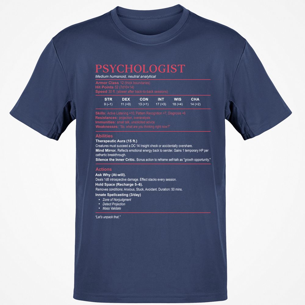 Psychologist Stats Classic Unisex T-Shirt - Navy - 7