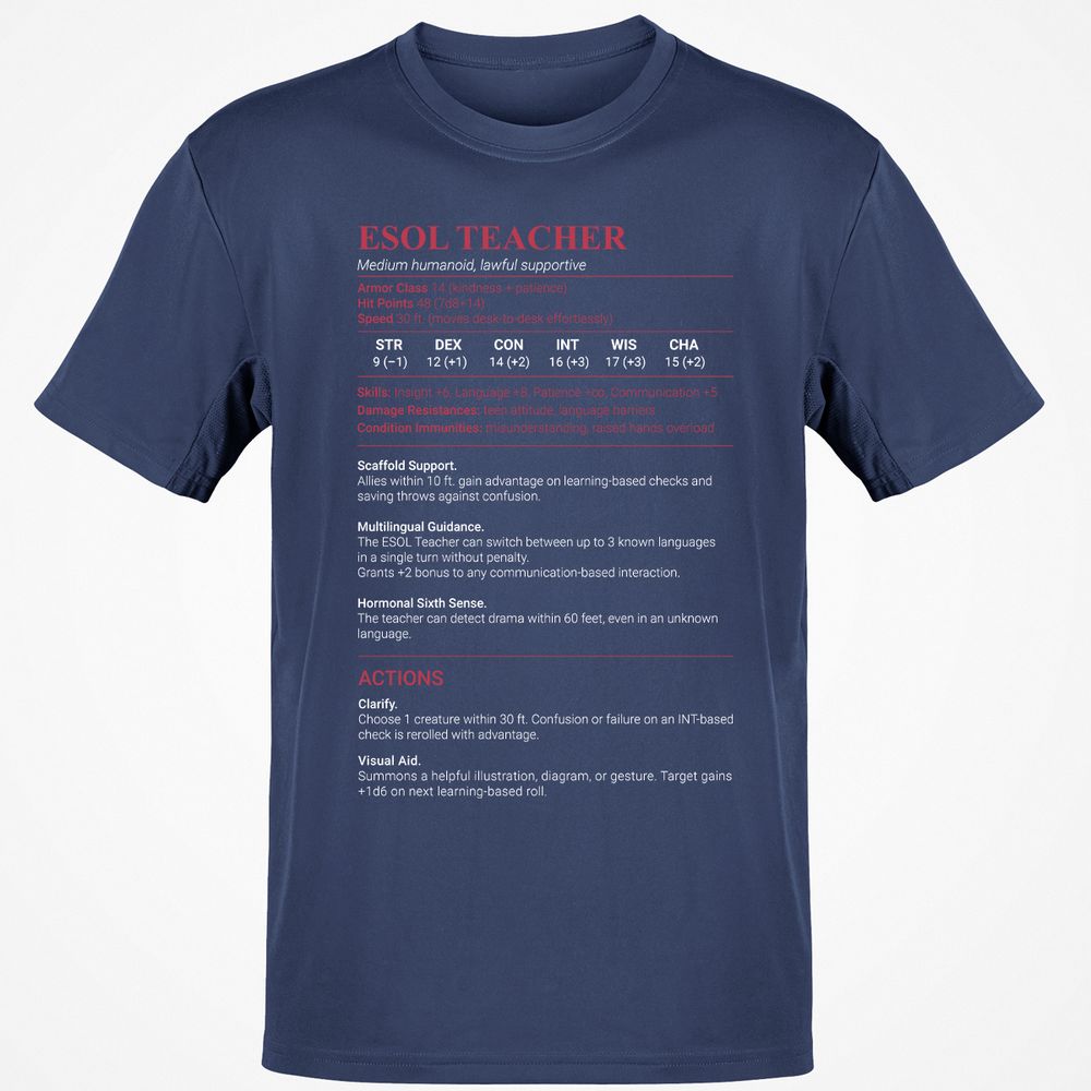 ESOL Teacher Classic Unisex T-Shirt - Navy - 7