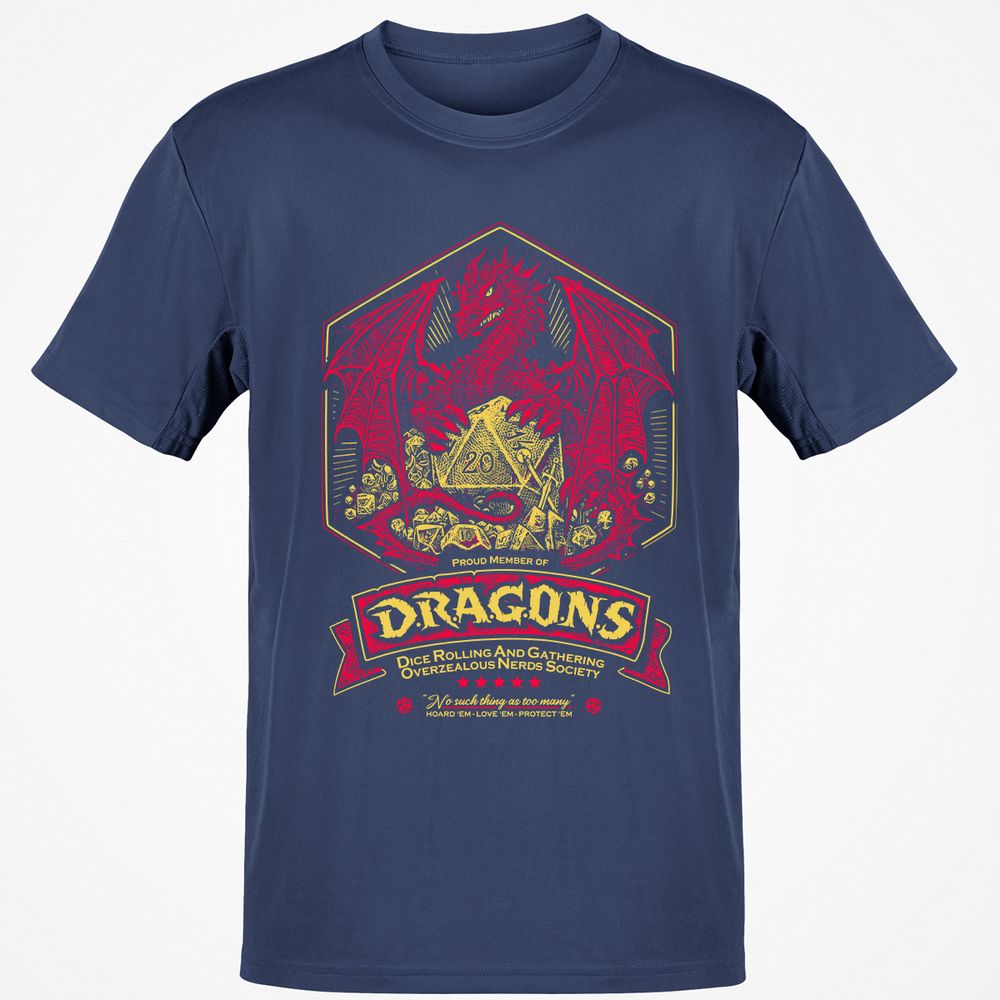 Fantasy Dragon With Dice - Navy - 7
