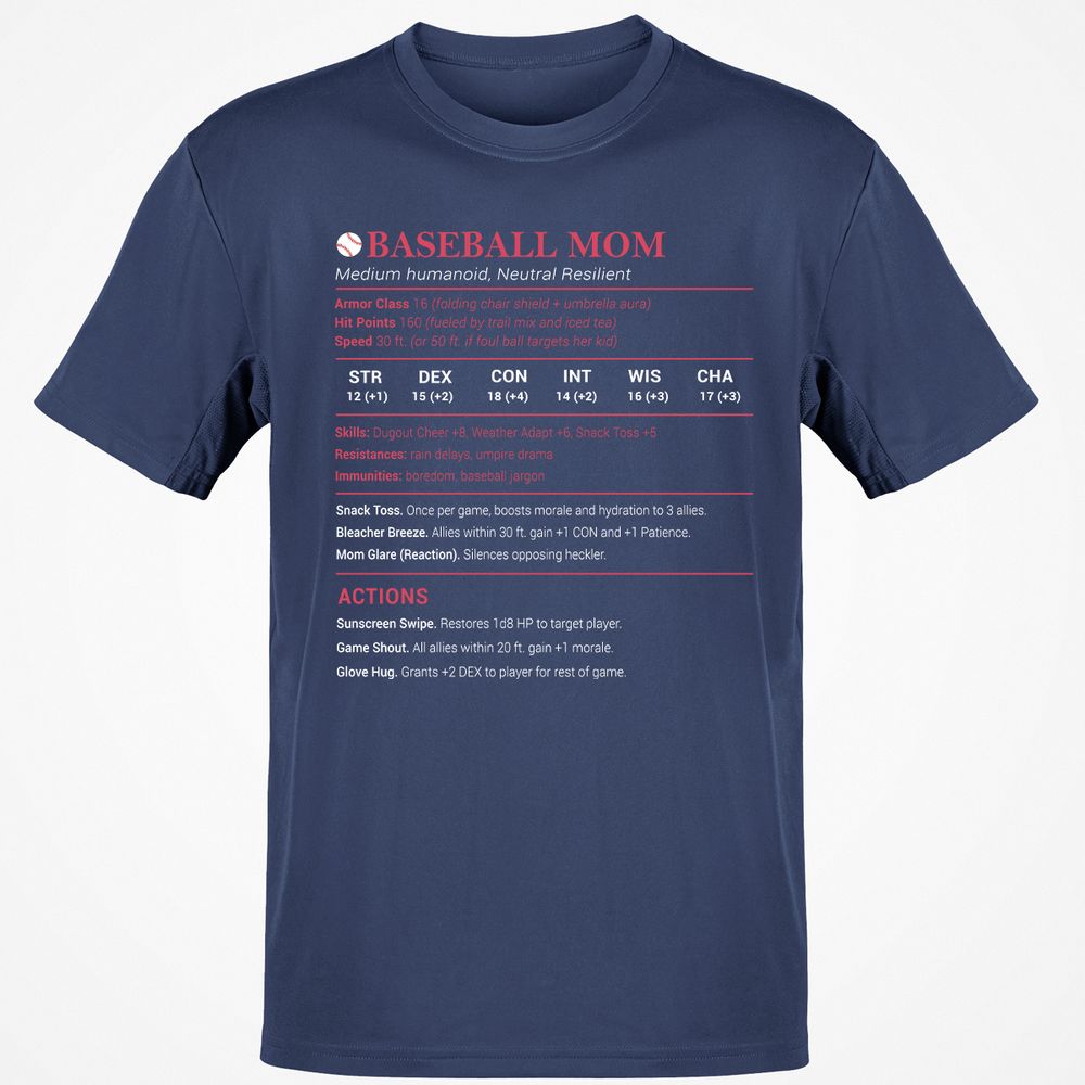 Baseball Mom Classic Unisex T-Shirt - Navy - 7