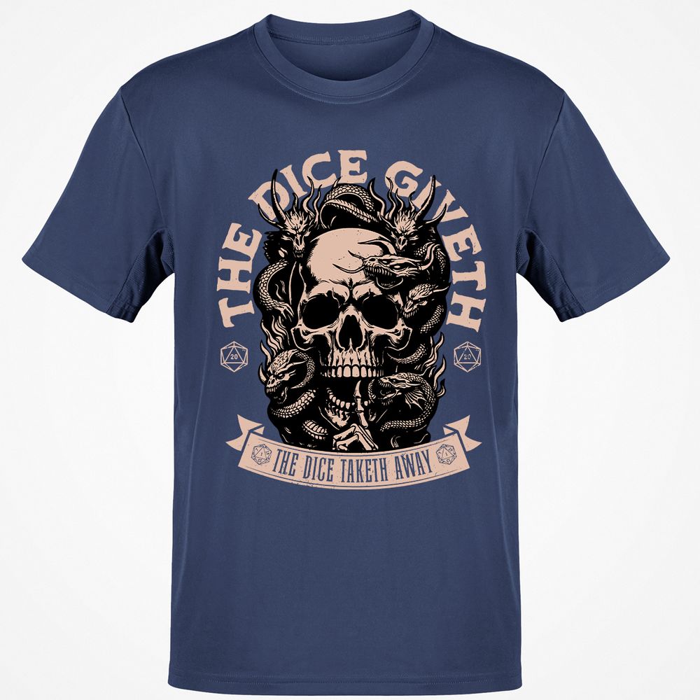 The Dice Giveth The Dice Taketh Away Classic Unisex T-Shirt - Navy - 7
