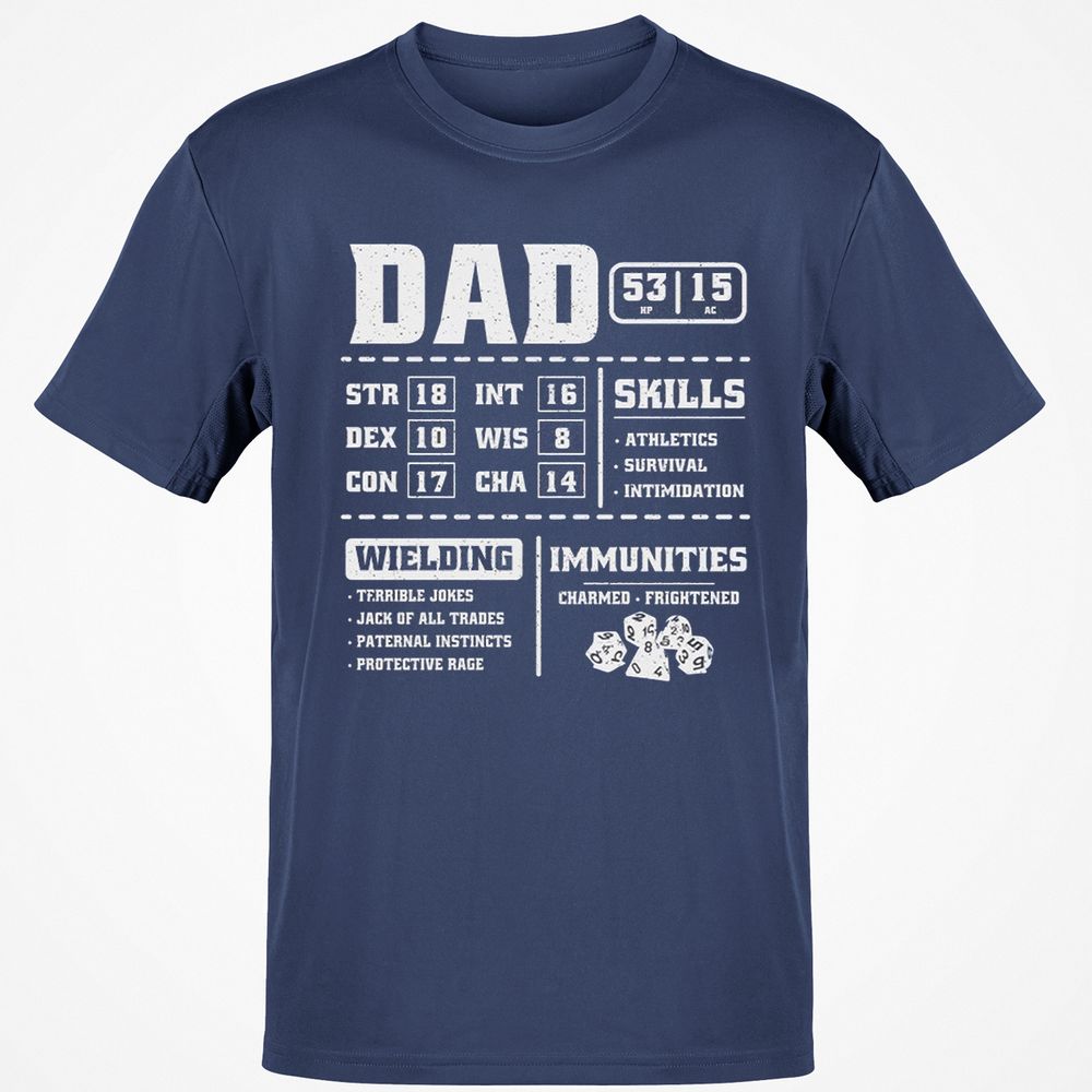 Dad Stat Block 2 Classic Unisex T-Shirt - Navy - 7
