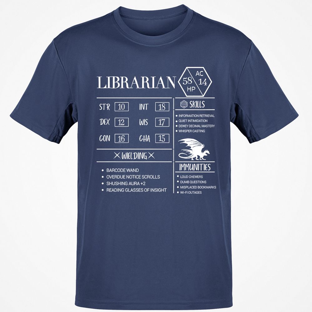 Librarian New Classic Unisex T-Shirt - Navy - 7