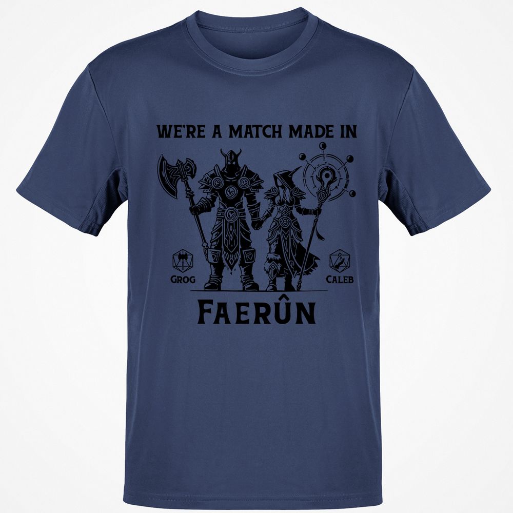 Custom DnD Class Couple Classic Unisex T-Shirt - Navy - 7