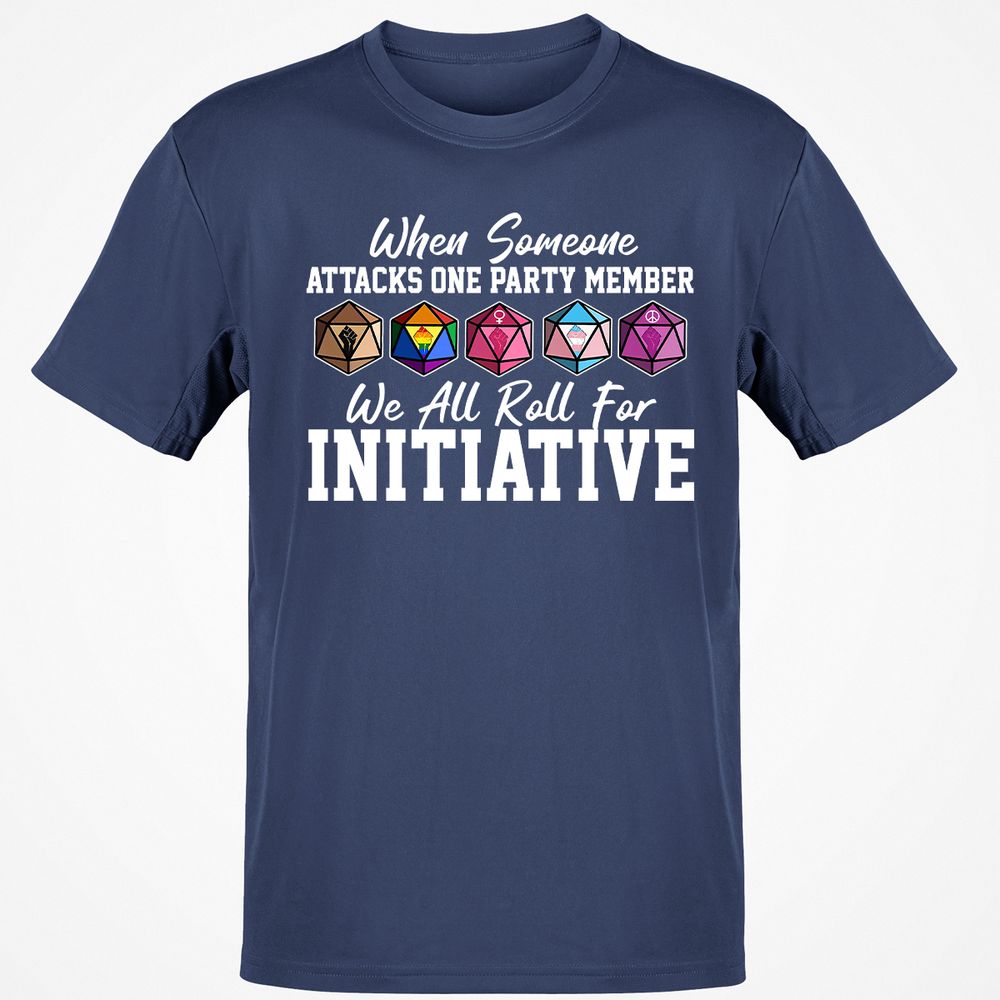 LGBT Roll For Initiative Classic Unisex T-Shirt - Navy - 7