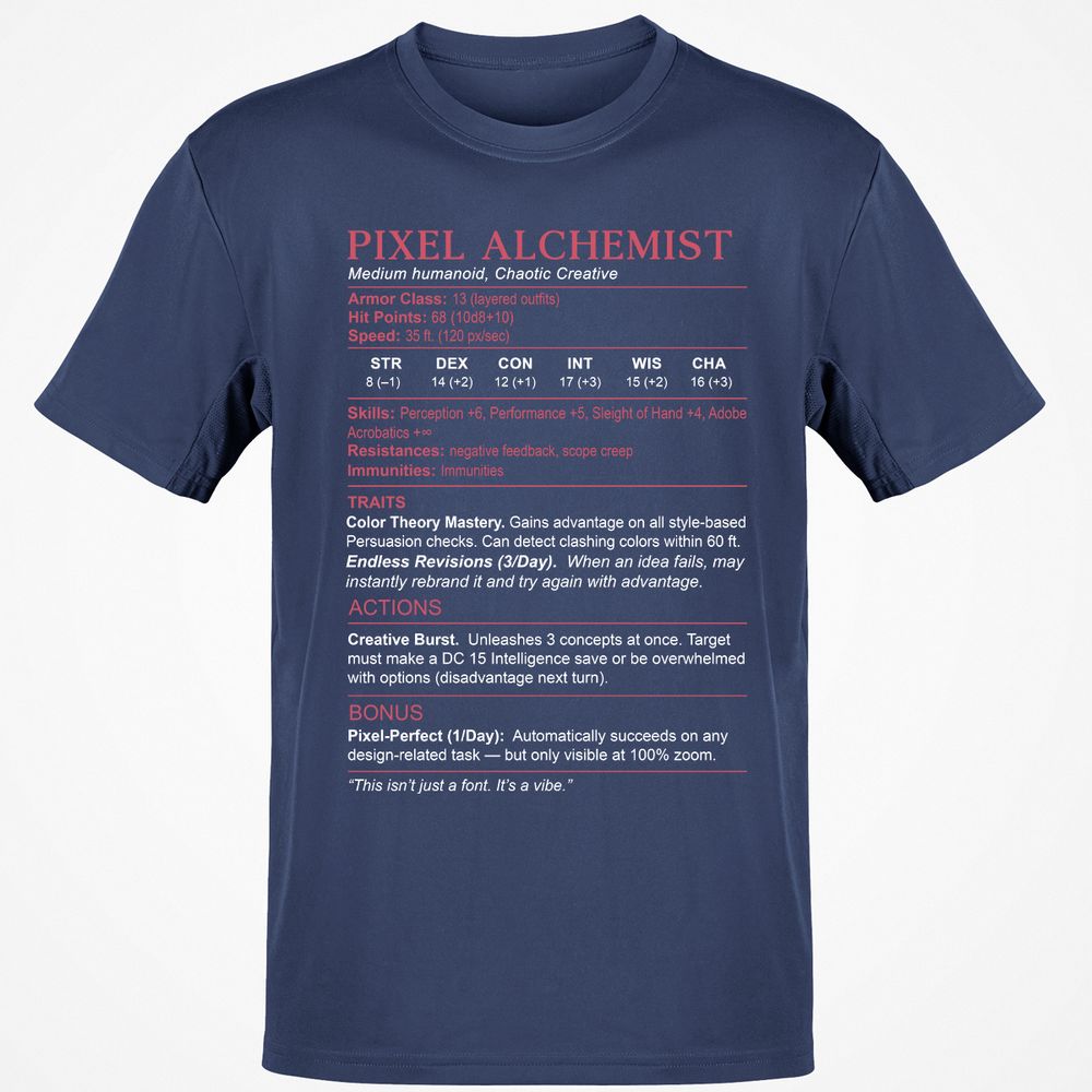 Designer Stats (Pixel Alchemist) Classic Unisex T-Shirt - Navy - 7