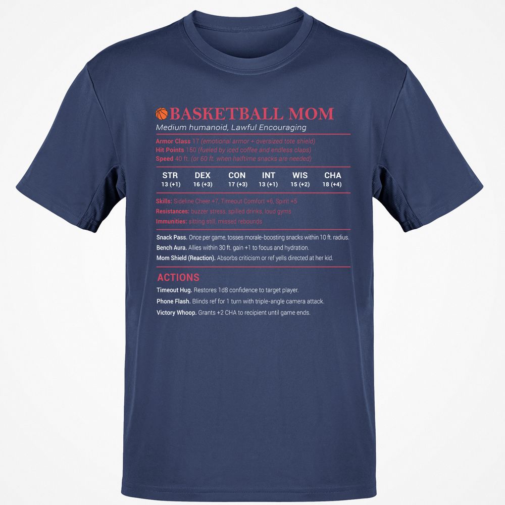 Basketball Mom Classic Unisex T-Shirt - Navy - 7