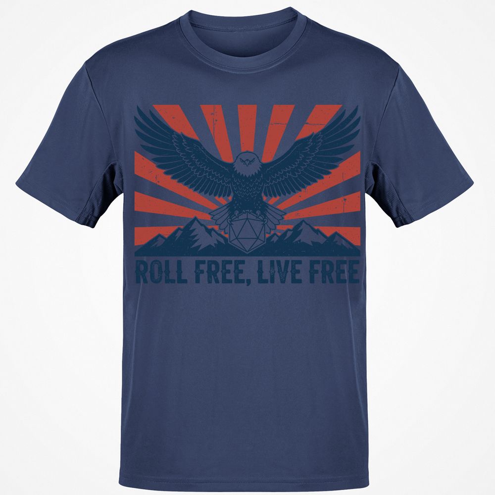 Roll Free, Live Free Classic Unisex T-Shirt - Navy - 7