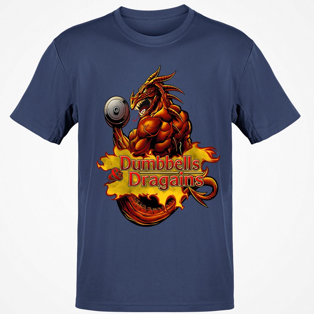 Dumbbells & Dragains Classic Unisex T-Shirt - Navy - 7